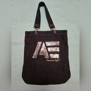 American Eagle Black Tote with Silver Accents